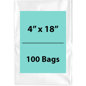 Clear Poly Bags Thickness: 4 Mil Size: 4 inch (width) X 18 inch (Height)  Pack of 100 Bags